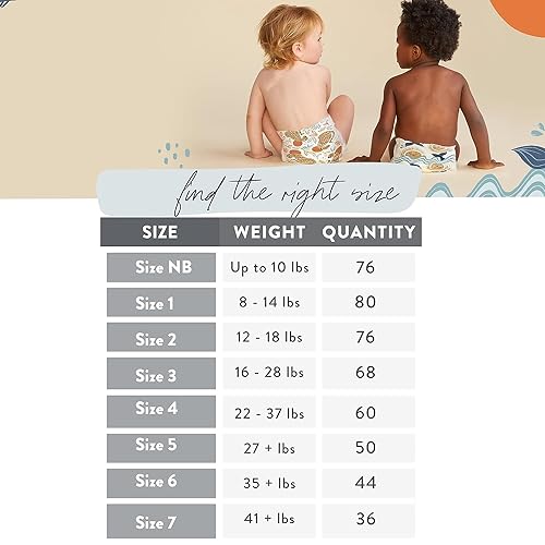 The Honest Company Clean Conscious Diapers | Plant-Based, Sustainable | Wild Thang + Rose Blossom | Club Box, Size 4 (22-37 lbs), 60 Count - Thumbnail 5