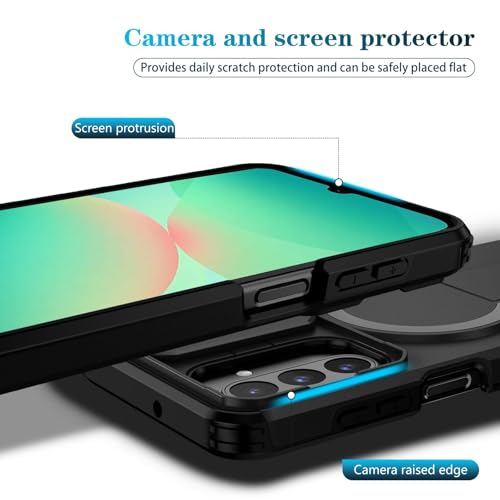 Image of ShieldTech MagStand Series Case for Samsung Galaxy A16 5G, Mobile Phone Cover with Sliding Camera Shield, Mag-Safe, Kickstand, Shockproof for Samsung Galaxy A16 5G - Black