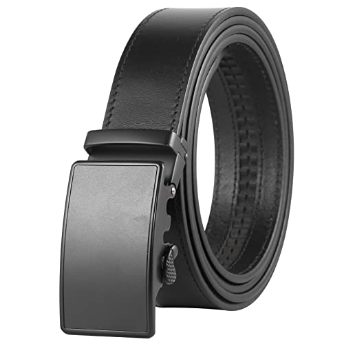 Cowhide Leather Belts For Men, Men's Perfect Fit Adjustable Click To Fit Ratchet Belt, Length Adjustable Design, Mens Belt For Suits