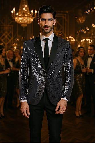 Coucoland Sequin Blazer Men-Tuxedo Jacket Sequin Suit Men Sport Coats2
