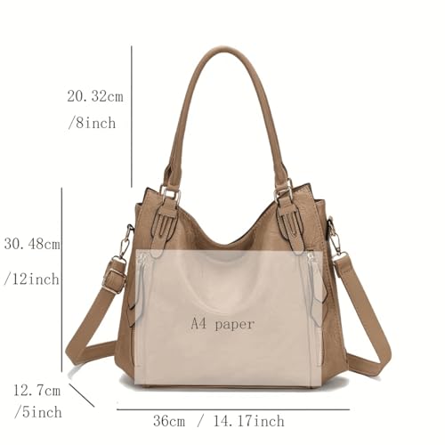 Bolsa Feminina em Couro PU Grande de Ombro para Mulheres, Luxuosa e Versátil, Espaçosa e Estilosa, I
