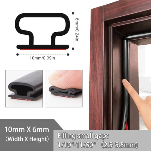 19.6 Ft Rubber Window Weather Stripping Door Seal Strip For Small Gaps, Selfadhesive D Shape Door Frame Insulation Strip, Soundproofing Door Jamb Weather Strip Replacement(White) #TOP4