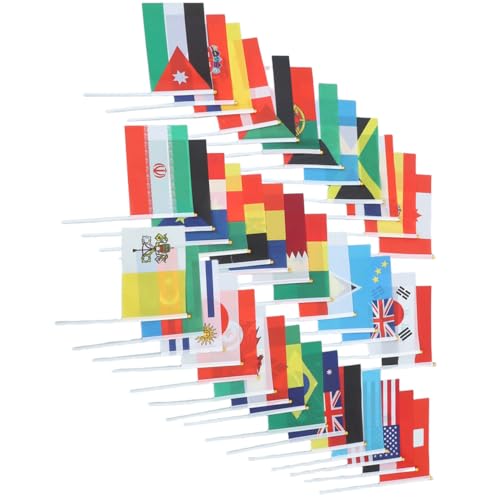 40 Countries International World Stick Flag Country Flags Flags of The World Poster Game Corner Poguelandia Flag Of The Poster 2025 Hand Held (40 Random Pattern)