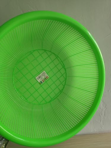Image of 4 Pcs Large Plastic Wash Basket Round Perforated Colander Wash Vegetables and Fruits Drain Cooked Pasta Kitchen Essentials Food Strainer Basket Strainer Kitchen Blue Green Red Orange color