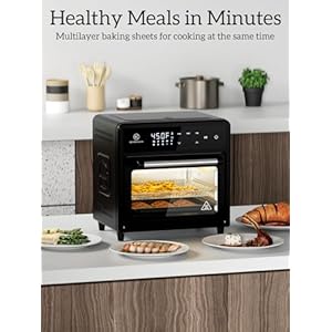 Air Fryer Toaster Oven Combo 126 QT Stainless Steel Airfryer 10 in 1 Convection Oven Countertop 450F Non Toxic for Bake Roast Reheat Broiler Dehydrate with Digital Touch Screen