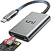 USB C to SD Memory Card Reader, uni Sturdy Aluminum SD&Micro SD to USB C Card Adapter [Thunderbolt 3] Compatible for MacBook Pro 2019, MacBook Air/iPad Pro 2019, Galaxy S10/S9, Surface Book 2 and More