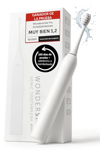 Wondersmile Cepillo de dientes sónico PRO - Ganador de la prueba 2023-100 días de prueba sin riesgo - Cepillo de dientes eléctrico con 4 programas (All White)