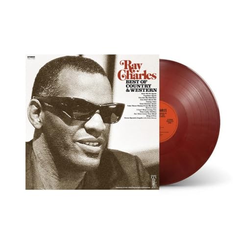 Album Art for Ray Charles Best of Country & Western Opaque Maroon Marbled Color Vinyl LP by Ray Charles