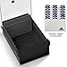 Acrimet 3 x 5 Card File Holder Organizer Box Metal Base Heavy Duty (AZ Index Cards and Divider Included) (Black Color with Clear Crystal Plastic Lid Cover)