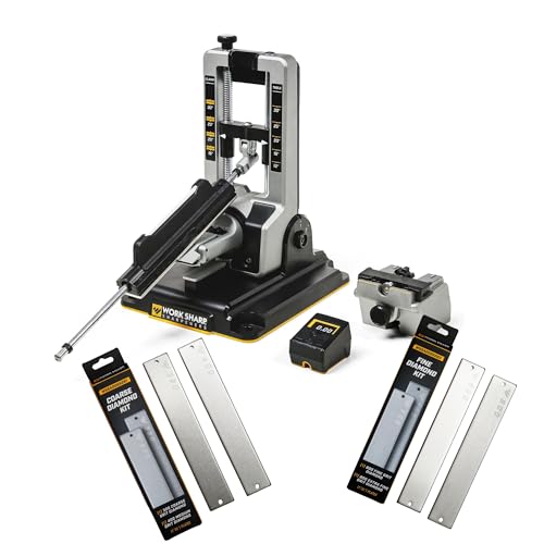Image of Work Sharp Professional Precision Adjust Knife Sharpener Tool complete system with 4 extra abrasive plates, 320-800 grit