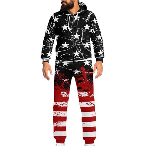 Forchrinse Galaxy Starry Mens Jumpsuit Onesie Romper Lightweight Full Zip One Piece Hoodie Tracksuit Soft Sleepwear Pajamas