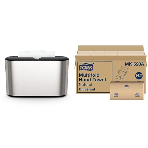 Miniatura 12 de Dispensador de toallas de papel Tork Xpress de acero inoxidable, diseño compacto, se ajusta a toallas de mano H2, ideal para uso doméstico, unidad