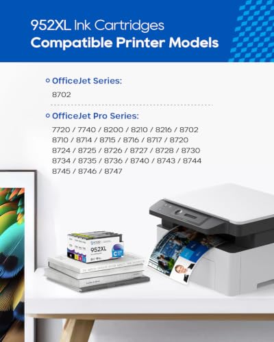 Image of 952XL Ink Cartridges Combo Pack Replacement for HP 952XL 952 ink, 4 Pack | Compatible with HP Officejet Pro 8710 7740 8715 8720 7720 8725 8702 8210 8730 8740 8216, High Yield 952XL 952 Ink Cartridges