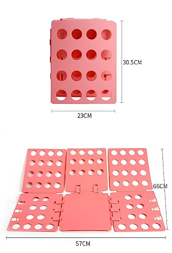 NuRcix Plastic Folding Helper Easy And Fast Folding Boards Folding Board T Shirt Clothes Folder Laundry Organizer For Kid And Adult To Fold Clothes (Pink)