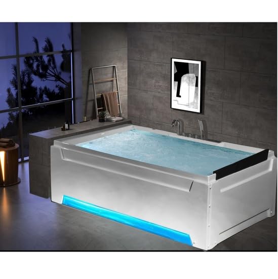Bagno Italia Bain à remous 185 x 125 cm 24 jets chauffants bluetooth led