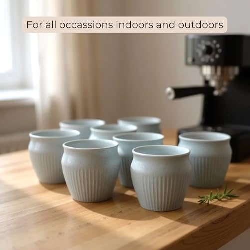 Image of Happy Cove Eco Friendly Cup Set of 6 for Tea | Biocomposite Rice Husk & Bamboo Fibre | 225ml Unbreakable Chai Cups | Microwave Safe Tea Kulhad | Hot & Cold Coffee Mug, Milk & Tea Cup Set