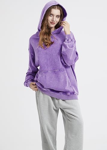 Womens Oversized Hoodies Unisex Casual Hooded Sweatshirts Vintage Wash Cotton Mens Pullover Tops3