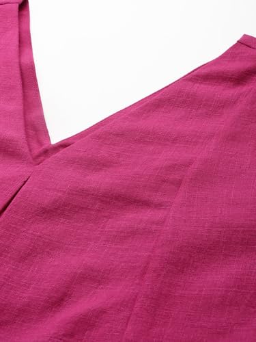 Image of Varanga Women's Violet Strap Kurta with Tonal Bottom & Printed Dupatta - Round Neck, Side Slit Design, Stylish & Comfortable