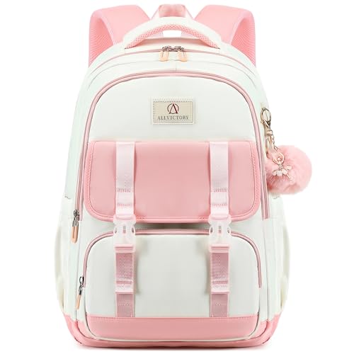 AO ALI VICTORY Laptop Backpack 16 Inch Kids Elementary Middle High School Bag College Backpacks Women Work Business Back Pack Travel Rucksack Large Bookbag for Teens Girls Womens Students,Pink