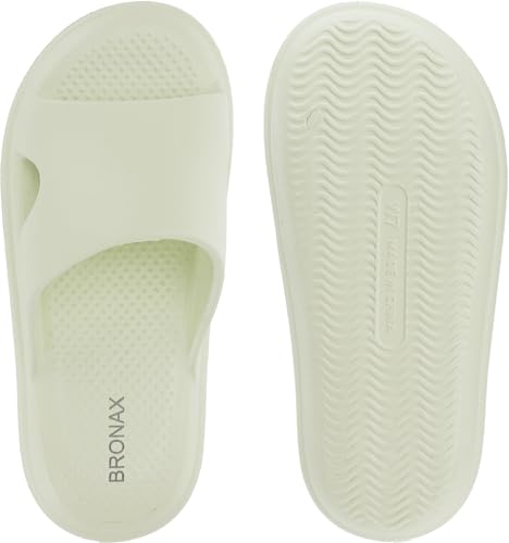 Image of BRONAX Shower Slippers for Women Men Soft Comfy Lightweight Quick Dry Flip Flops Cloud House Home Open Toe Slides Size 8 Indoor Bath Bathroom Beach Pool EVA Sole Sandals Green