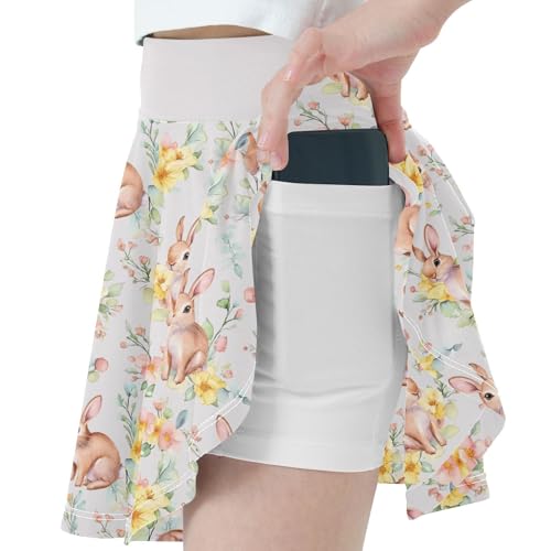 Girls Skorts High Waist Athletic Skirts with Shorts Bunny Stretchy Teens Performance Tennis2