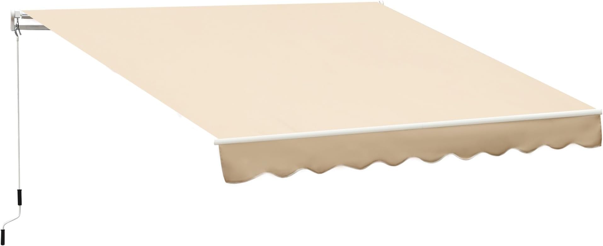 10' x 8' Patio Retractable Awning with Crank Handle Beige