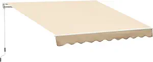 Outsunny 10' x 8' Patio Retractable Awning with Crank Handle Beige