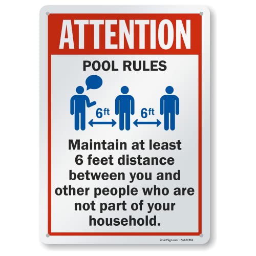 Cartel metálico SmartSign reglas piscina 14x10 pulg. miniatura 1