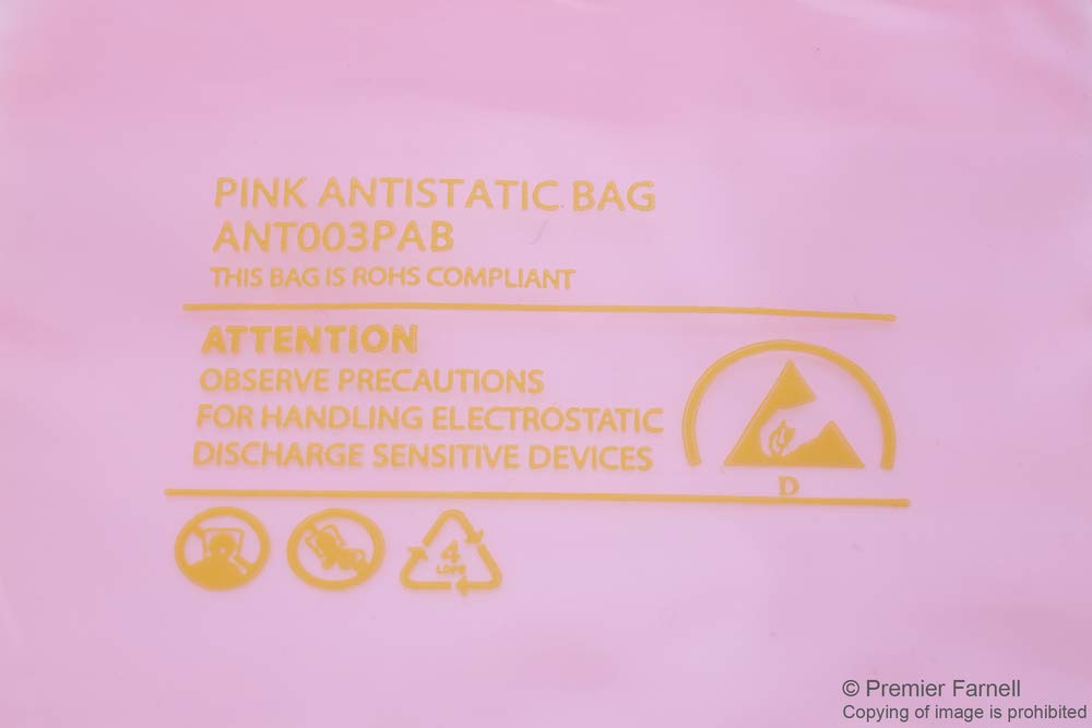 Multicomp 003-0002 Lot de 100 sachets anti-statiques refermables ESD Rose 102 x 152 mm