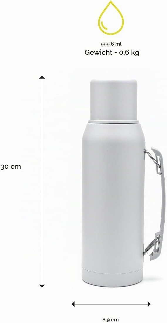 BALIBETOV 1000ml Mate Set - Mug Thermal Bottle Pourer & Bombilla