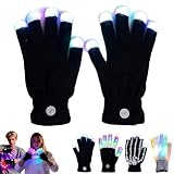 BIQIO Gloving Light Gloves LED Finger Fingertip Lights up 7 Colors Flashlight Knitted Super Gloves for Rave Gloving Lighting