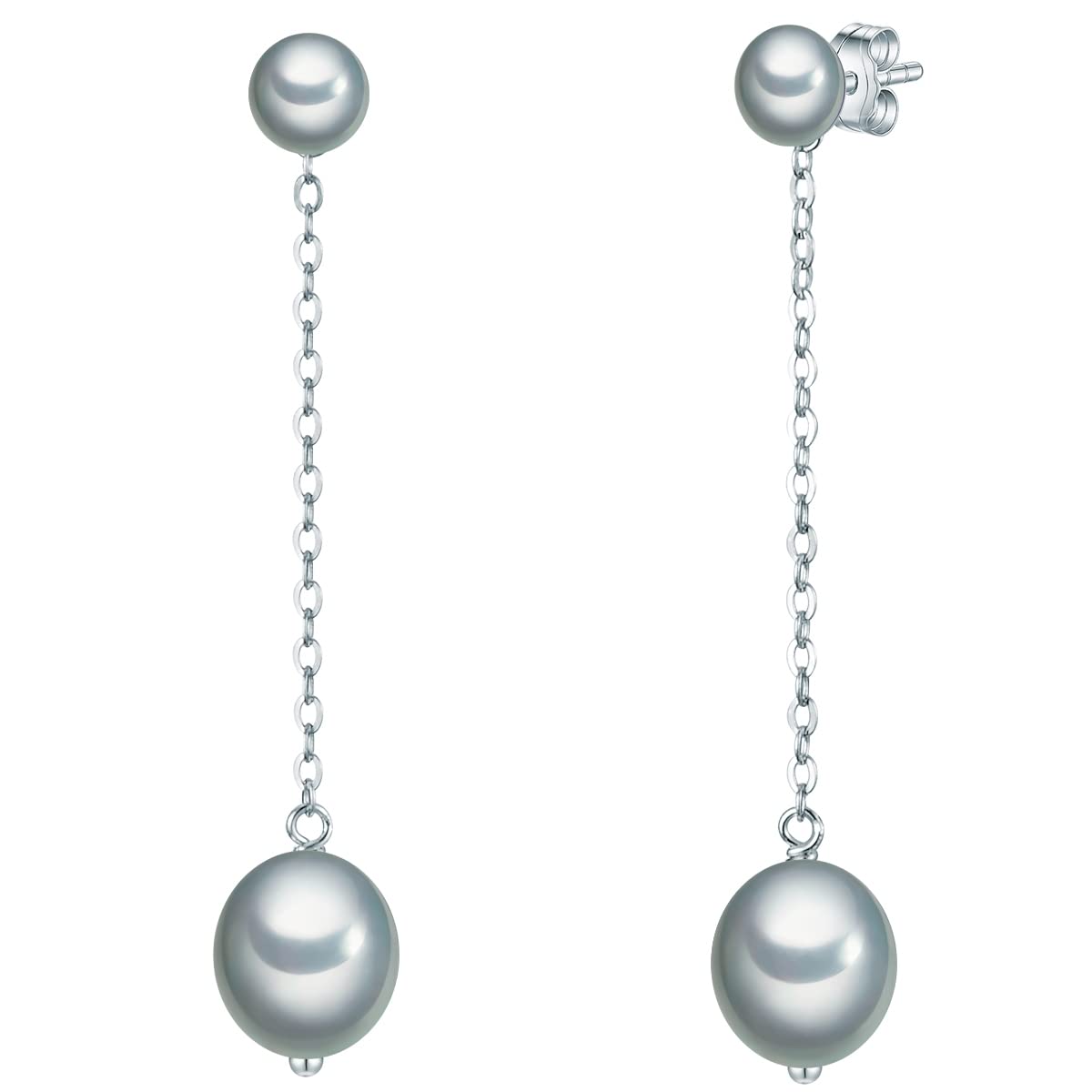 Valero Pearls Plata de ley 925 Pendientes largos con perlas