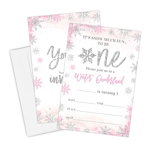 Yhtmbf 20 Winter Onederland Birthday Invitation Card...