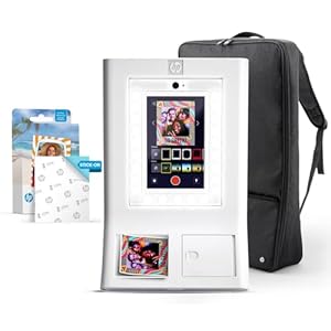 HP Sprocket Fotobox-Maschine Sofort-Farb-Fotodrucker (Weiß) Starter-Paket + Zink-Papier (100 Blätter) + Gepolsterte Tragetasche