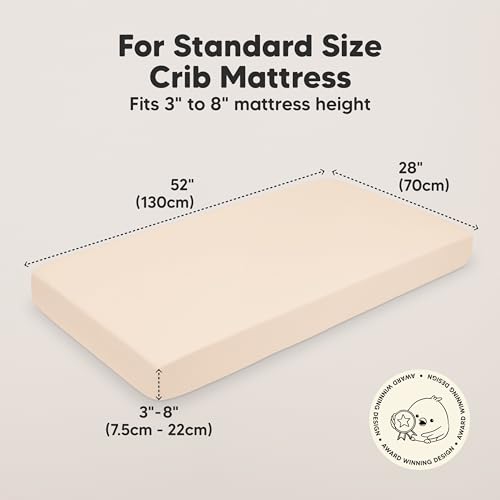 Image of KeaBabies 2-pk Organic Cotton Crib Sheets for Boys Girls 52x28 (Cameo) | Fitted Crib Mattress Sheet Neutral, Breathable Cover for Baby Bed Set, Toddler Mattress, Soft & Cute Prints