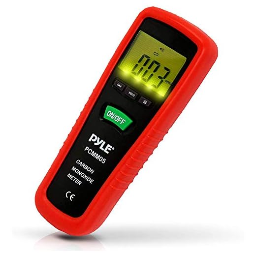 Pyle Meters Hand Held Carbon Monoxide Meter - High Accuracy and 1000 PPM Measurement Range CO Sensor w/Digital LCD Display Auto Power Off Battery Operated and Control Buttons - Pyle PCMM05