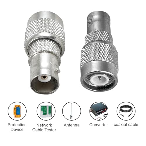 Image of MX TNC Male to BNC Female Connector - Coaxial Adapter for RF Antenna, CCTV, Ham Radio, Test Equipment, 50-Ohm Coax Cable, Wireless Systems, RF Signal Transmission