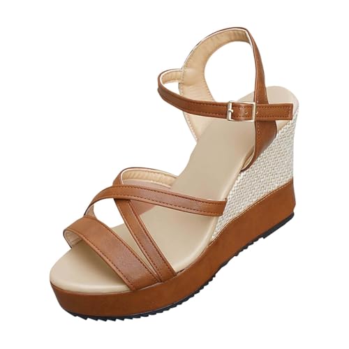 Sandales tendance décontractées polyvalentes marron été en taille 39.5