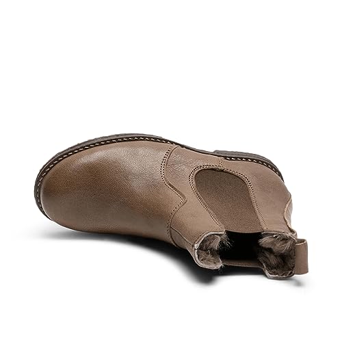 Children's Chelsea Boots / Winter Boots Neo Lamb Red Suede Leather, taupe, 4.5 Big Kid3