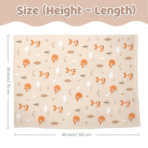 Image of SANDJEST Fox Minky Blanket 30 x 40 Inches, Gift for Christmas Birthday
