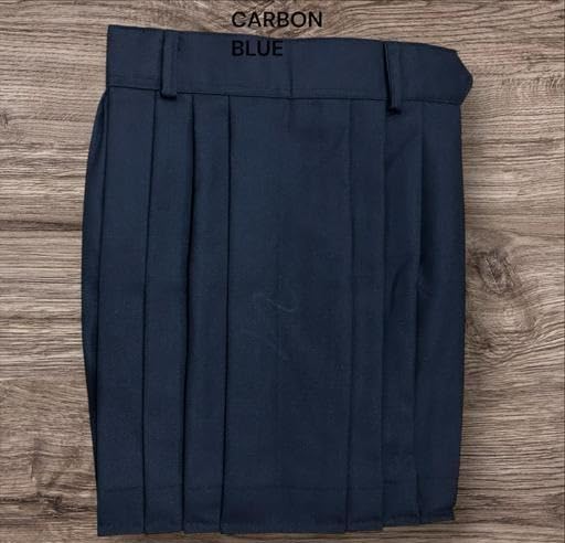 School Uniform Carbon Blue Skirt for Girls, Cotton Polyester Blend Pleated Skirt with Adjustable Waist, Comfortable, Durable & Easy-Care School Wear Skirt Student Uniform Bottom Wear3-4 Years 1