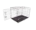 HIGOOD Durable, Foldable Metal Wire Dog Crate with Tray, Single Door, 76X48X53cm, Black