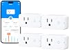 Enchufe Inteligente Govee con Monitoreo de Energía, Enchufe WiFi Bluetooth, 4 Pack | Enchufes Inteligentes 15A Compatibles con Alexa y Google Assistant, Temporizador y Control por Grupos, Sin Hub, Certificado ETL y FCC 2