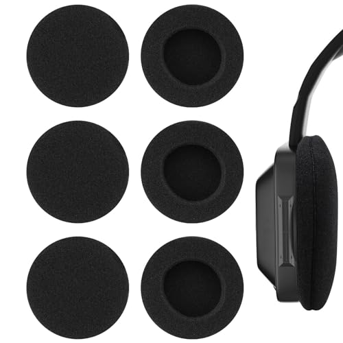 6 almohadillas de espuma para auriculares, almohadillas de repuesto negras, 55 mm, fundas para varios auriculares