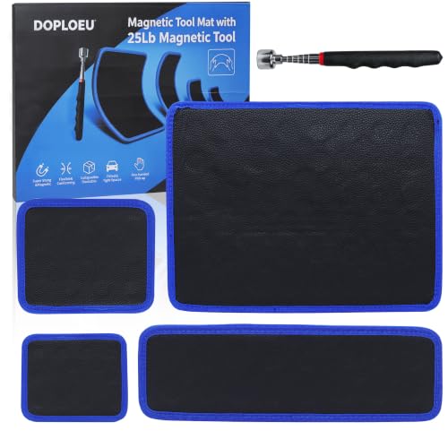 4-Piece-Magnetic-Tool-Mat-Telescoping-Pickup-for-Garage-Auto-Repair-DIY 4-Piece Magnetic Tool Mat &Telescoping Pickup for Garage, Auto Repair & DIY - Image 1