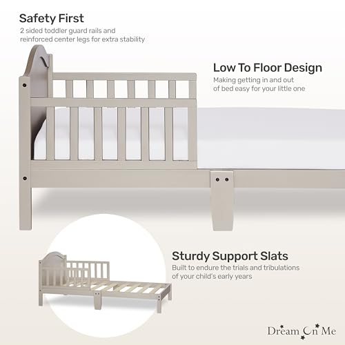 Image of Dream On Me Sydney Toddler Bed in Metallic Gold Dust, Greenguard Gold Certified, JPMA Certified, Low To Floor Design, Non-Toxic Finish, Safety Rails, Made Of Pinewood