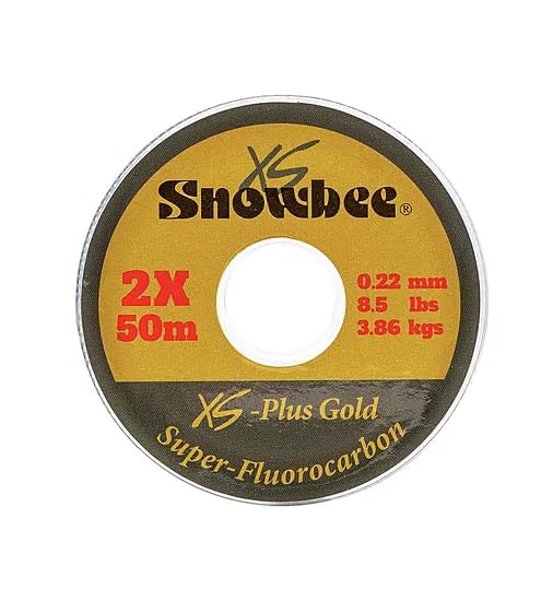 XS-Plus Gold Super-FLUOROCARBON LINE 4X 0.18mm 6.5lbs x 50m, Brown,Green