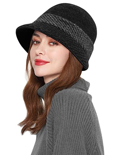 Comilaka Femme Bonnet Tricot Français Béret Visière Casquette Chapeau Hiver Cover