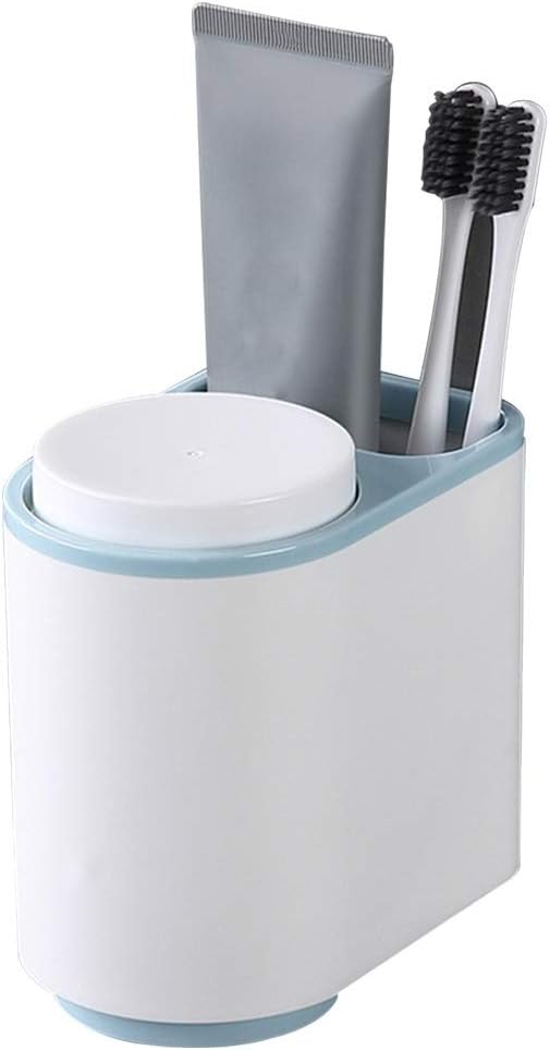 Toothpaste Holder Wall-Mounted Toothbrush Storage Rack Magnetic Toothbrush Cup Holder Organizer Bathroom Storage Supplies(D)