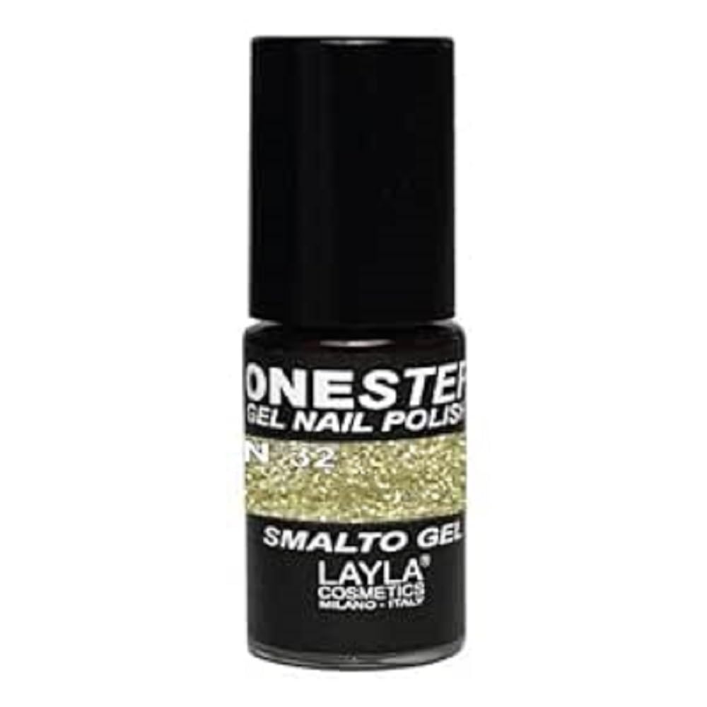 LAYLA ONE STEP Smalto Semipermanente in Gel 3-​in-​1 Veloce e Facile Applicazione Durata 3 Settimane Alta Pigmentazione Senza Strato di Dispersione 5ML Layla Cosmetics N.32 TWINKLE (Nude)
